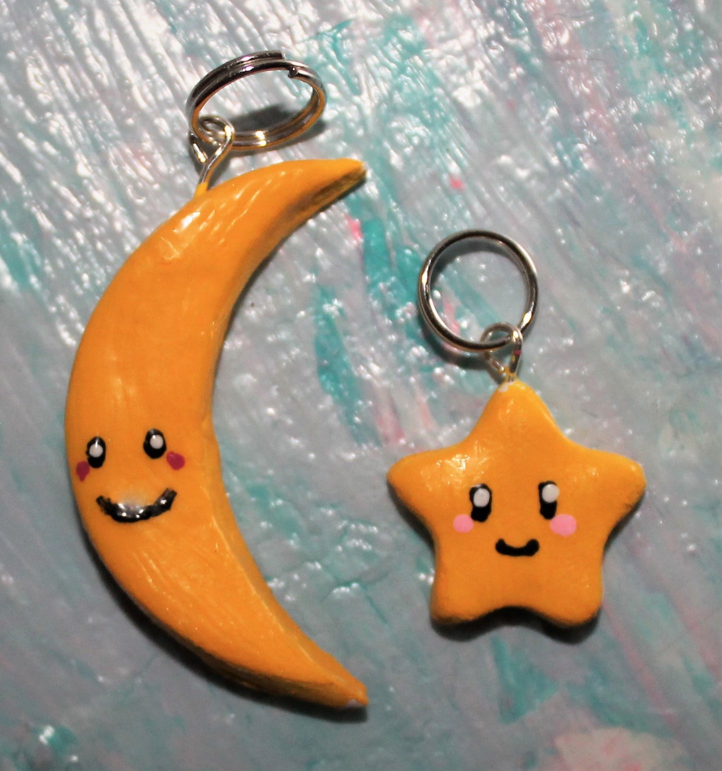 Kawaii Moon & Star Charm Set